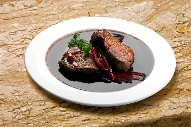 istock Filet mignon red wine sauce 803308508