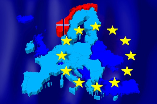 3D map and flag of Norway, Europe map, European Union flag.\n\n\n\n\n\n\n\n\n\n\n\n\n\n\n\n\n\n