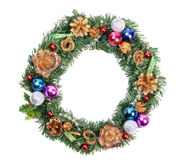 istock Christmas colorful wreath 803325960