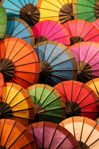 Colorful Umbrella Array stock photo