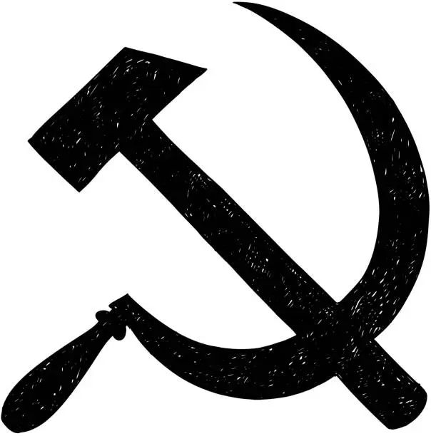 Vector illustration of Communist Symbol Hammer and Sickle Vector Drawing