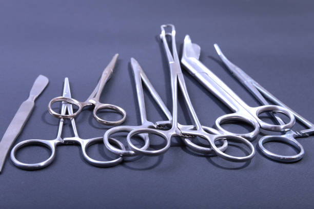 istock Medical and surgery instruments isolated on white background 803390224