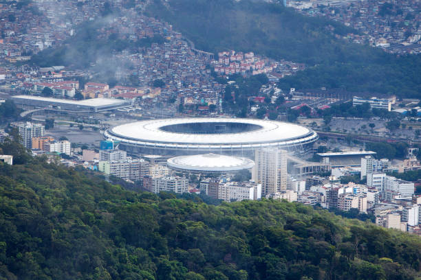 Maracana Stadium Rio De Janeiro, Brazil - June 23, 2017: Maracana stadium in Rio De Janeiro. The Maracana is one of the largest football stadiums in the world and home to Brazil's national soccer team. maracanã stadium stock pictures, royalty-free photos & images