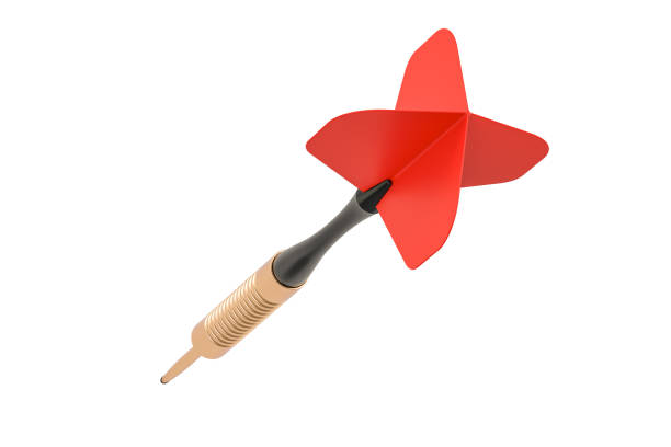 Red Dart closeup, 3D rendering isolated on white background