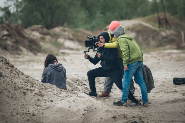 istock Behind the scene. Actress in front of the camera 803456760