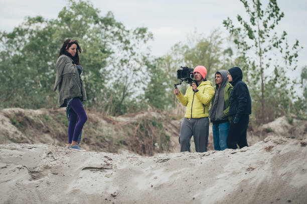 istock Behind the scene. Actress in front of the camera 803456786