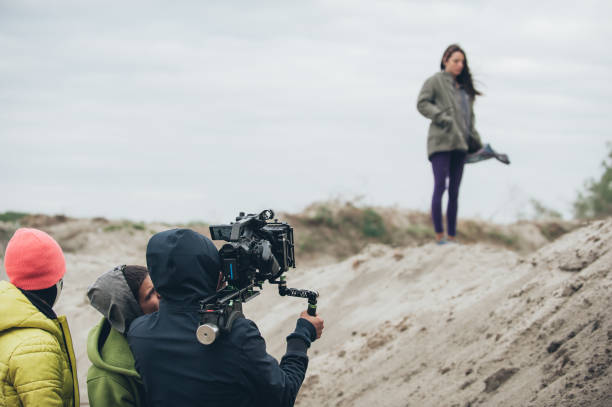 istock Behind the scene. Actress in front of the camera 803456944