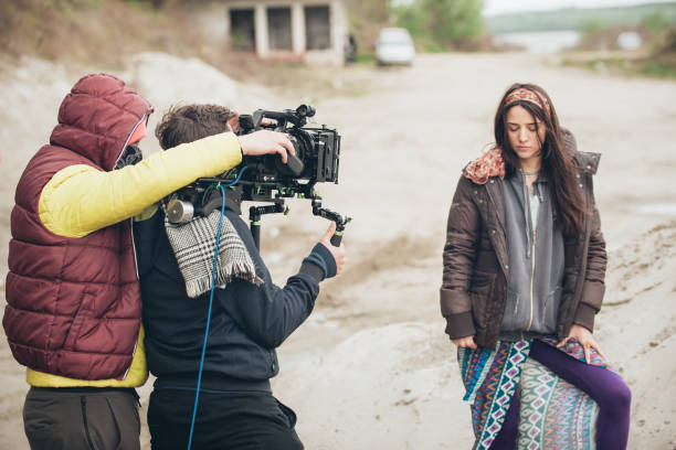 istock Behind the scene. Actress in front of the camera 803457054