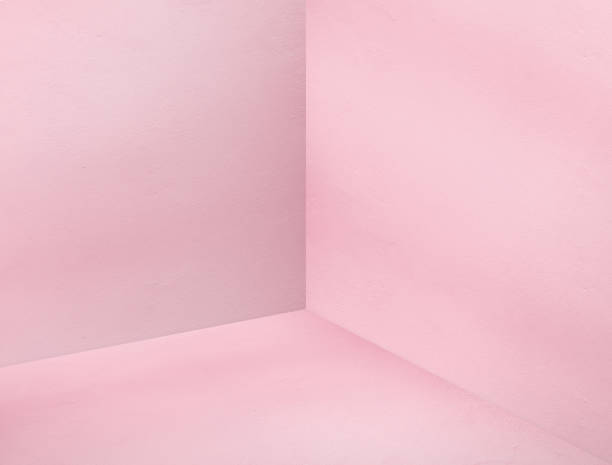 istock Empty room corner painted in pastel pink color studio room background,Mock up template for display or montage of design or text 803488390