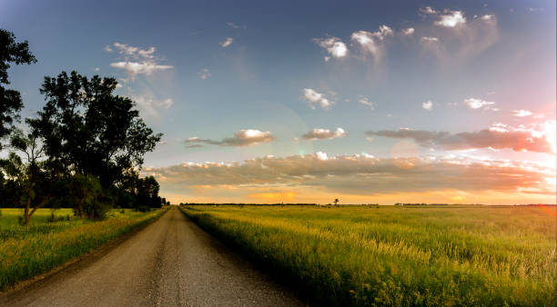 Country Road A Midwest, South Dakota country gravel road south dakota stock pictures, royalty-free photos & images