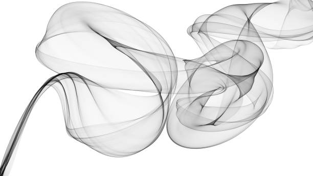 istock 3D illustration of Black waves look like smoke 803497578