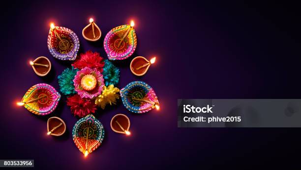 Diwali Oil Lamp Stock Photo - Download Image Now - Diwali, Celebration, Backgrounds