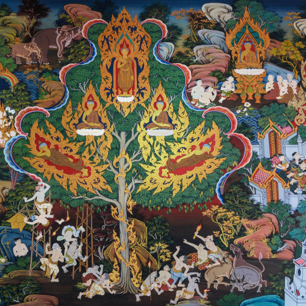 istock Thai mural painting art 803577356