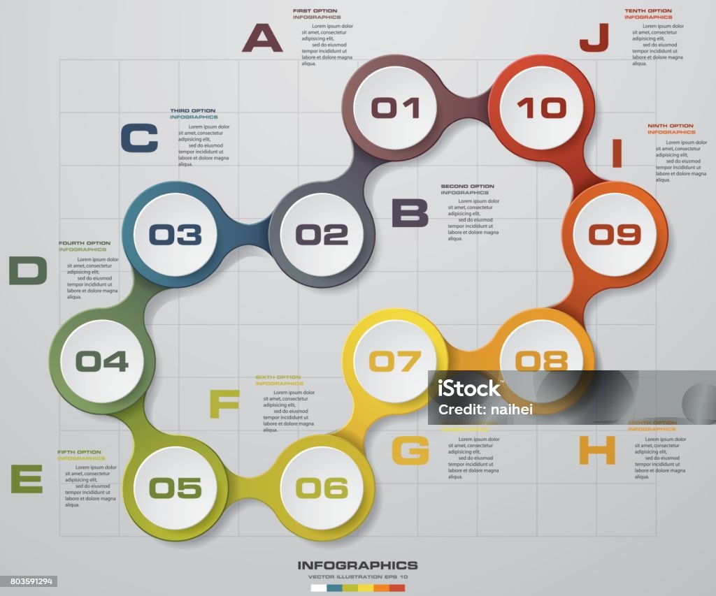 10 Step Visual Process 10 Steps Process Simpleeditable Abstract Design Element Vector Stock ...