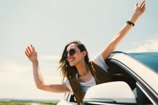 istock Woman on the road trip 803600136