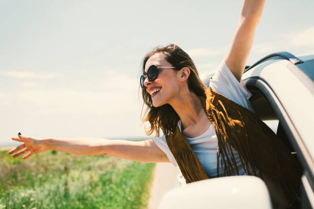 istock Woman on the road trip 803600138