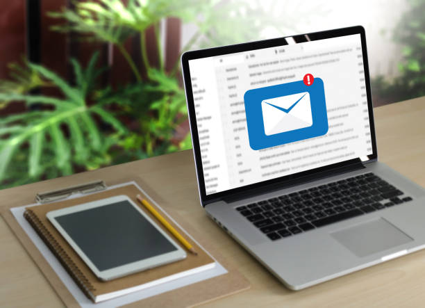istock Mail Communication Connection message to mailing contacts phone Global Letters Concept 803602572