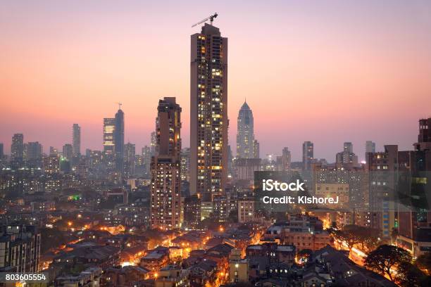 Vista Panorámica De Mumbai Central Del Sur En La Hora Dorada Foto de stock y más banco de imágenes de Bombay