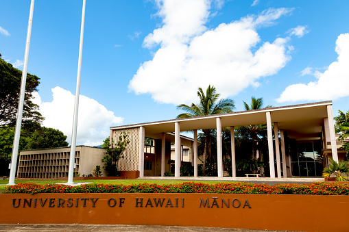 Honolulu, HI, USA - May 28, 2017: University of Hawaii at Manoa is a public co-educational research university as well as the flagship campus of University of Hawaii.