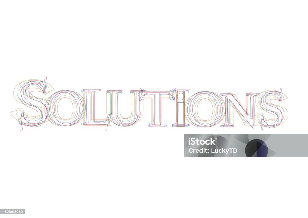 Solution Word Inmage Vector Word Solutions Stock Illustration - Download Image Now ...
