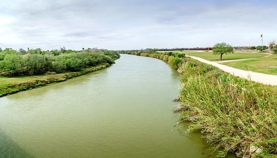 Rio Grande River between Texas and Mexico border towns of McAllen and Nuevo Progreso