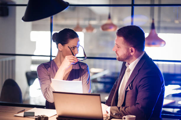 istock Business people collaborate in their office. 803616946