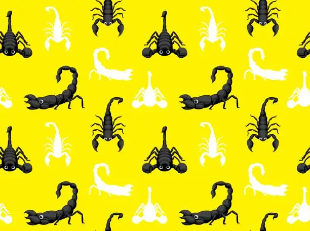 Vector illustration of Insect Cute Scorpion Seamless Wallpaper