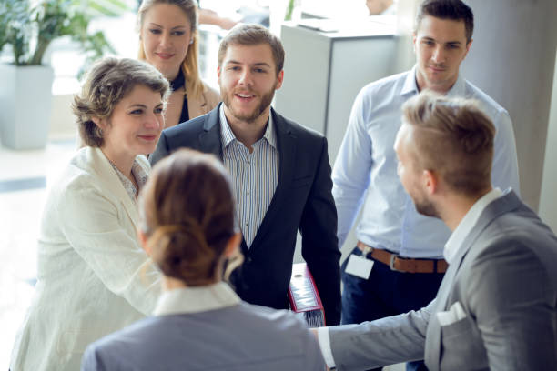istock Business people greeting each other 803639852