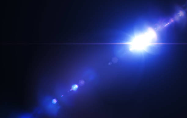 istock Abstract digital of lighting  lens flare in black background 803661962