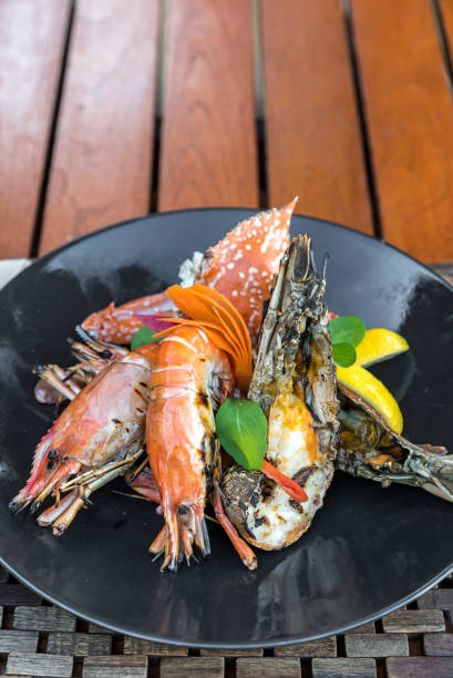 istock delicious grilled seafood platter 803666714