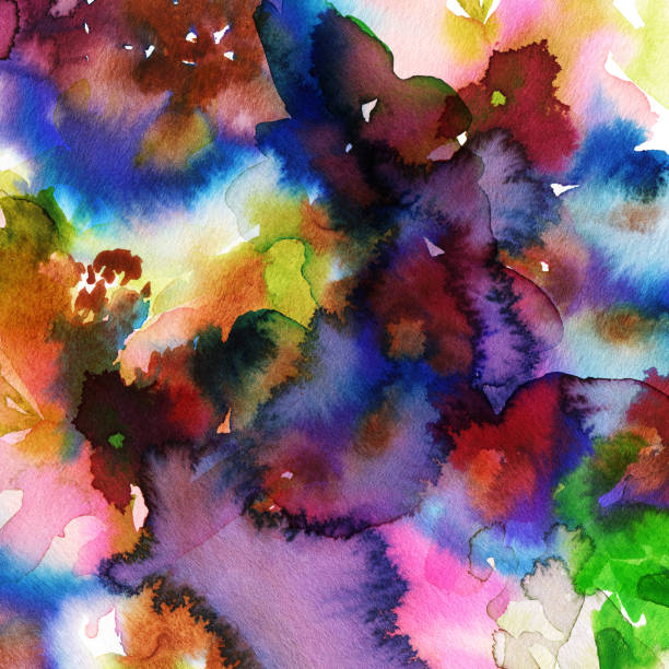 istock Abstract background for a card. Watercolor painting. Handmade. Paint spots. 803670284