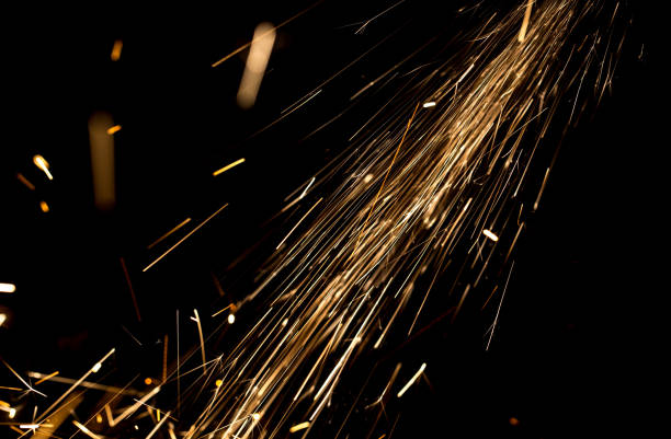istock Sparks from metal on construction site as background 803677296
