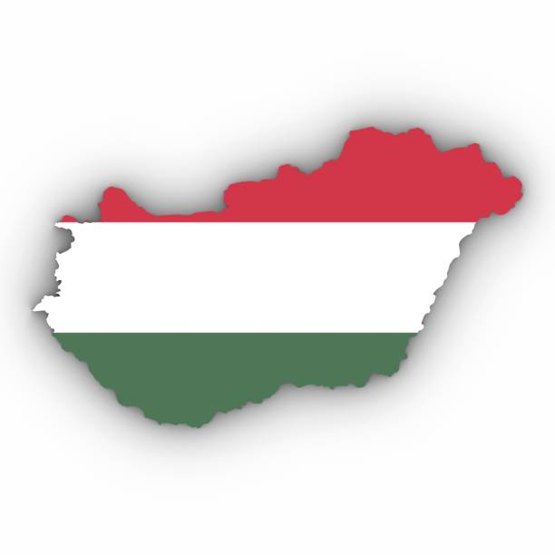 istock Hungary Map Outline with Hungarian Flag on White with Shadows 3D Illustration 803693210