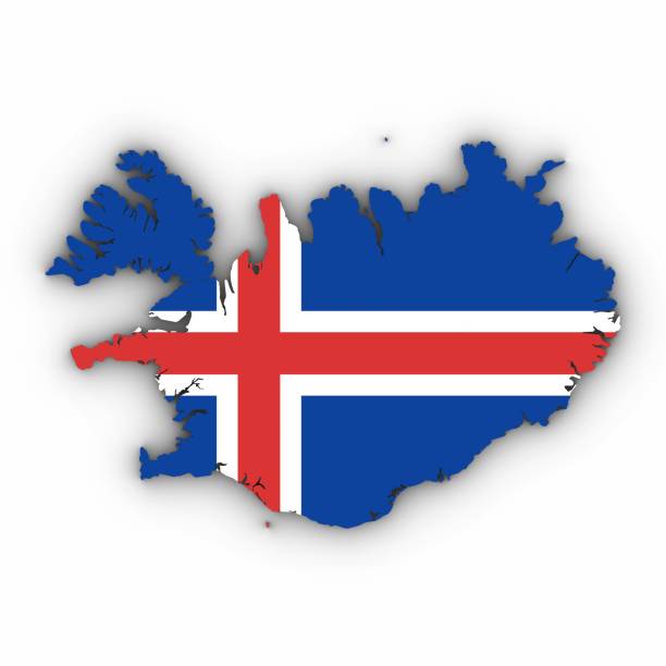 istock Iceland Map Outline with Icelandic Flag on White with Shadows 3D Illustration 803693240