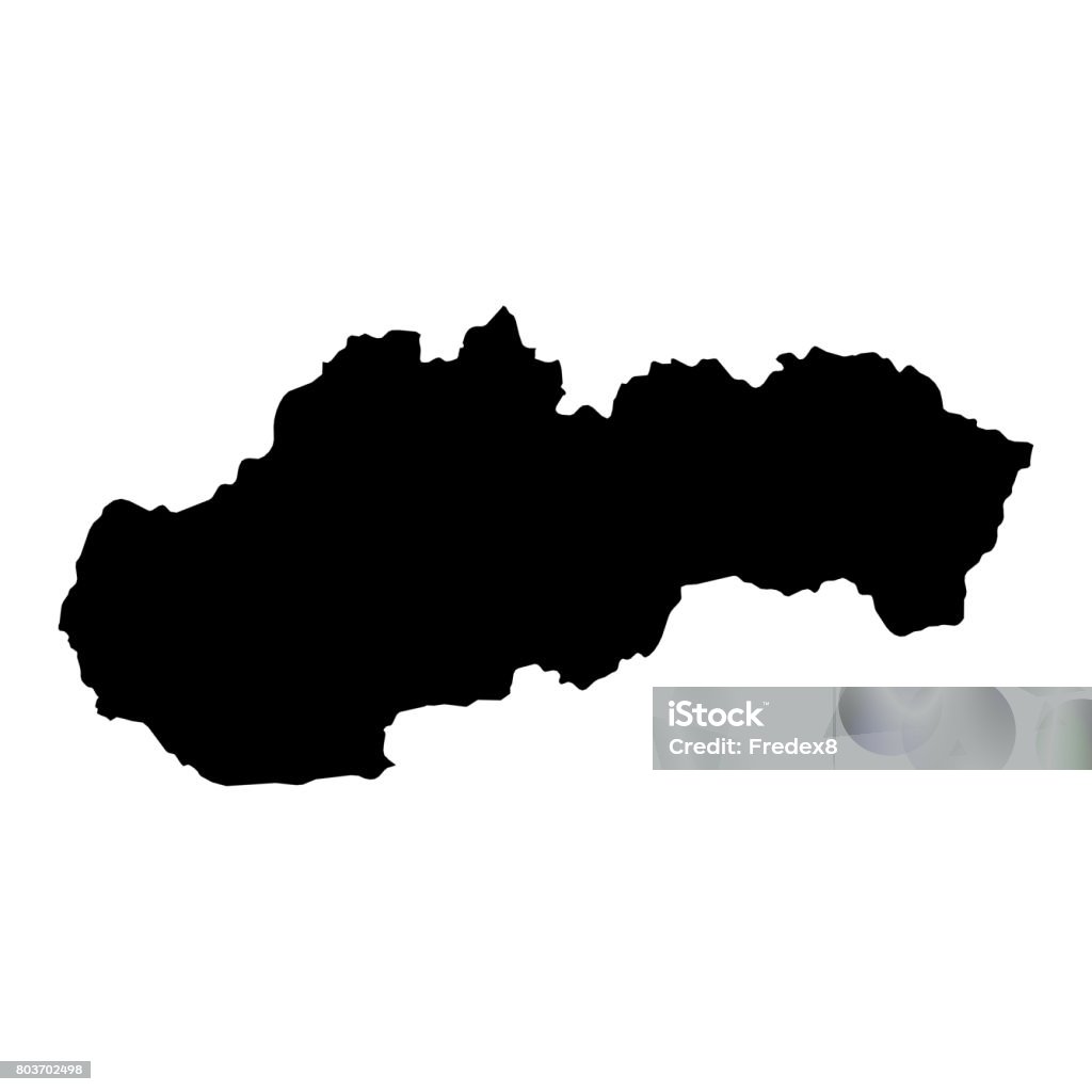 白い 3 D イラストを黒いシルエット マップのアウトラインが分離されたスロバキア - スロバキアのロイヤリティフリーストックフォト