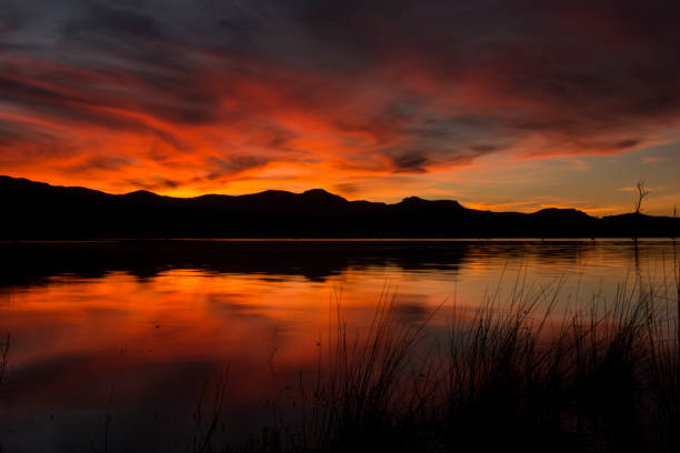 Lake Moogerah at sunset with beautiful clouds. Located on the Scenic Rim in Queensland