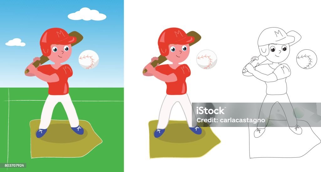 young baseball player vector Boy playing baseball with isolated and coloring version, vector illustration Athlete stock vector young baseball player vector Boy playing baseball with isolated and coloring version, vector illustration Athlete stock vector