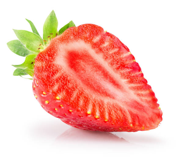 istock half of strawberry isolated on a white background 803708218