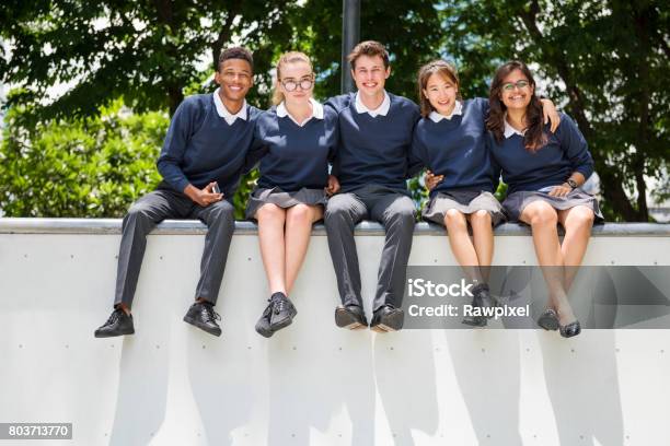 Education Students People Knowledge Concept Stock Photo - Download Image Now - Uniform, Student, High School