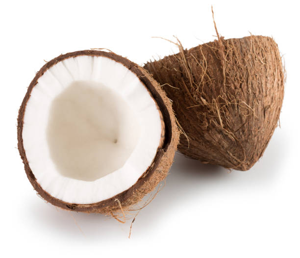 istock two halves of coconut isolated on a white background 803720114