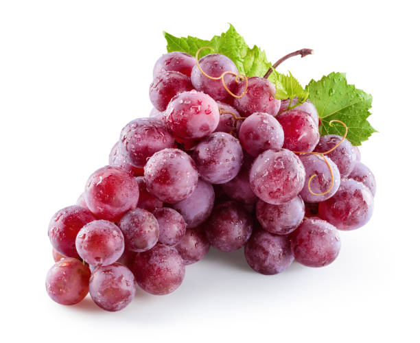 istock Ripe wet red grape. Pink bunch with drops isolated on white. With clipping path. Full depth of field. 803721552