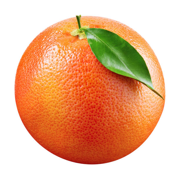 istock Grapefruit with leaf isolated on white background. With clipping path. Full depth of field. 803725034