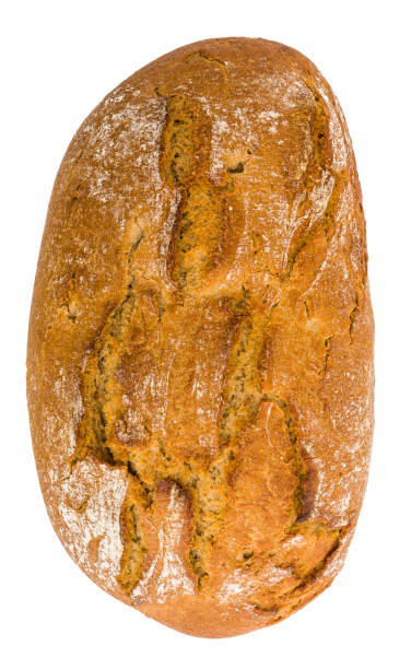 pão caseiro duro - carbohydrate artisan bread isolated on white isolated - fotografias e filmes do acervo