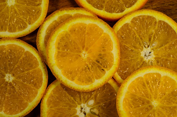 istock Background of the orange slices. Top view 803743836