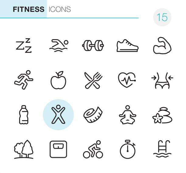 ilustrações de stock, clip art, desenhos animados e ícones de fitness and sport - pixel perfect icons - dieting healthy eating healthy lifestyle tape measure