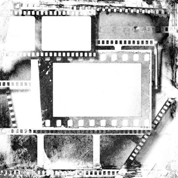 Vintage black and white film strip frame.