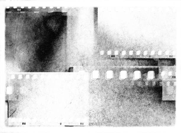 istock Vintage black and white film strip frame. 803809060