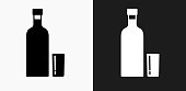 istock Vodka Shot Icon on Black and White Vector Backgrounds 803812852