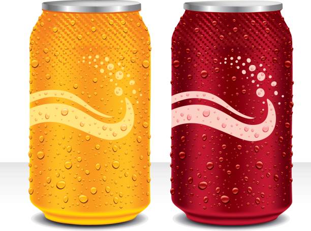 szablon projektu może cola, napój sokowy, piwo - drink energy drink can isolated stock illustrations