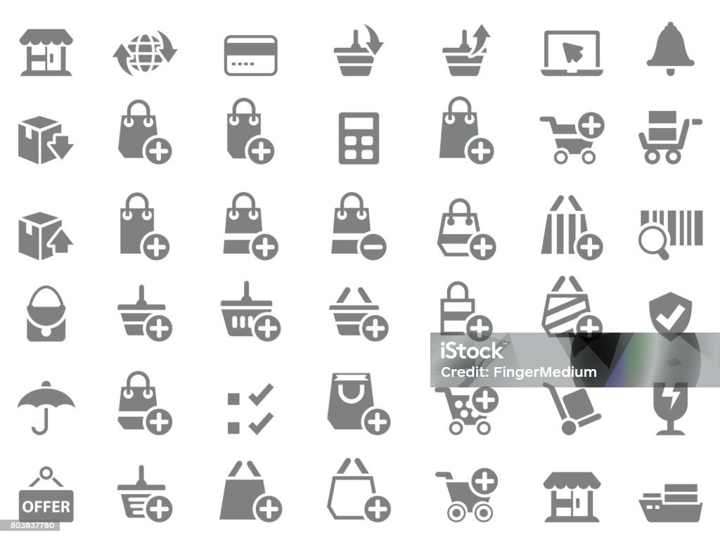 Shopping icon set Internet stock vector